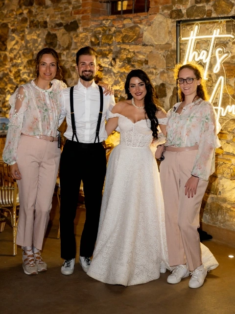 Amy and Shaun with Floé Weddings wedding planners at Le Filigare