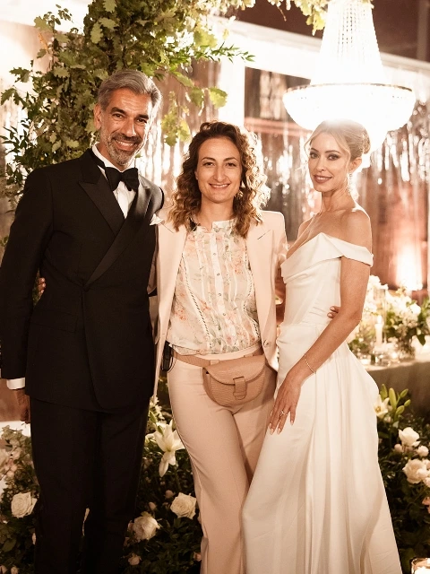 Barbara e Michael with Sara Barni wedding planner at Il Borgo di Vignamaggio