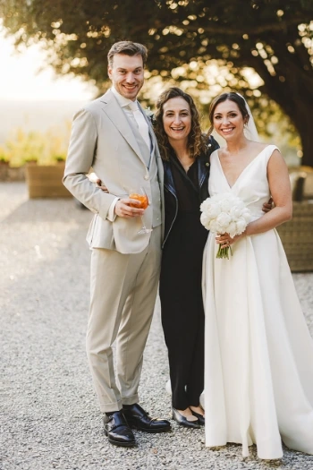 Brooke and Sanders with wedding planner Sara Barni