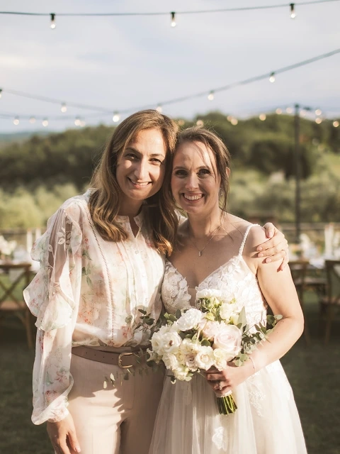 Catherine and James with Sara Barni wedding planner at Le Filigare