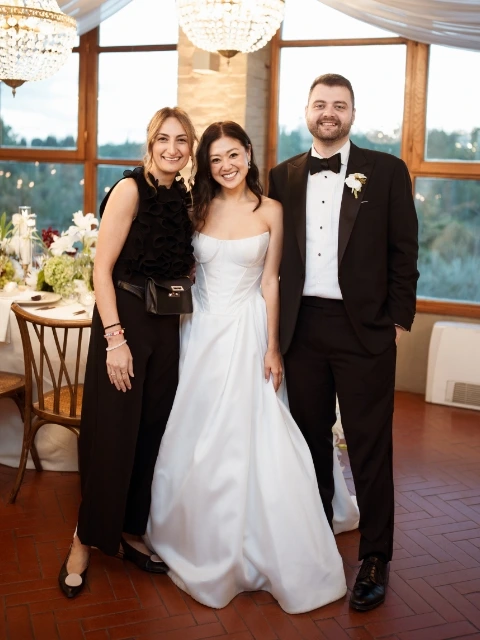 Jane and Brian with Sara Barni wedding planner at Castello di Gargonza