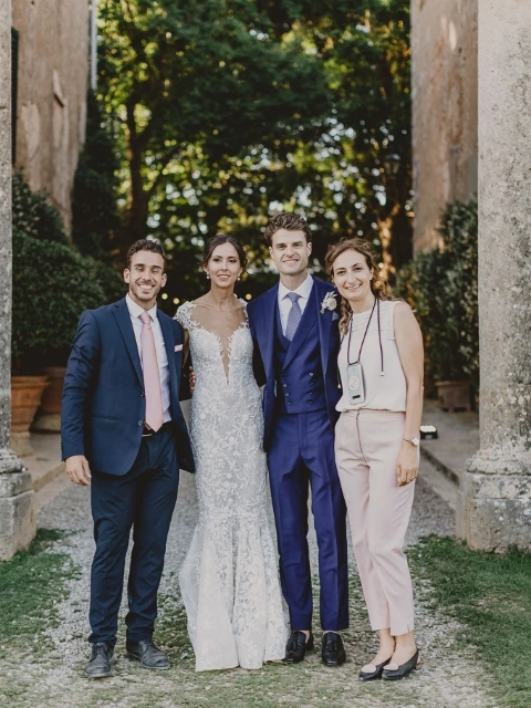 Karlyn and Andrew with Floé Weddings wedding planners at Borgo Stomennano