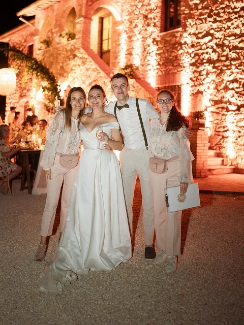 Natasha and Nick with Floé Weddings wedding planners at Villa Le Bolli
