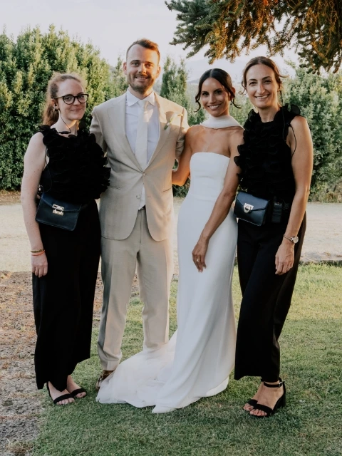 Rachel and Harrison with Floé Weddings wedding planners at Terre di Nano