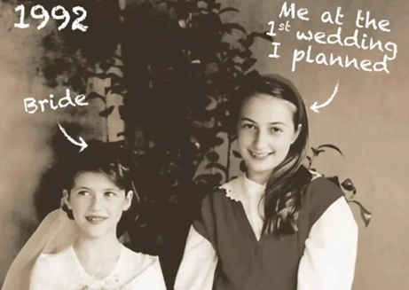 Youthful Sara Barni planning her fist wedding as a child