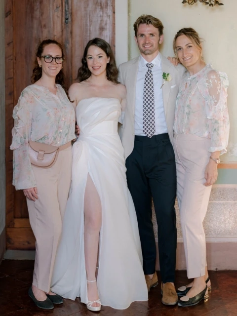 Sophie and Matt with Floé Weddings wedding planners at Borgo Stomennano