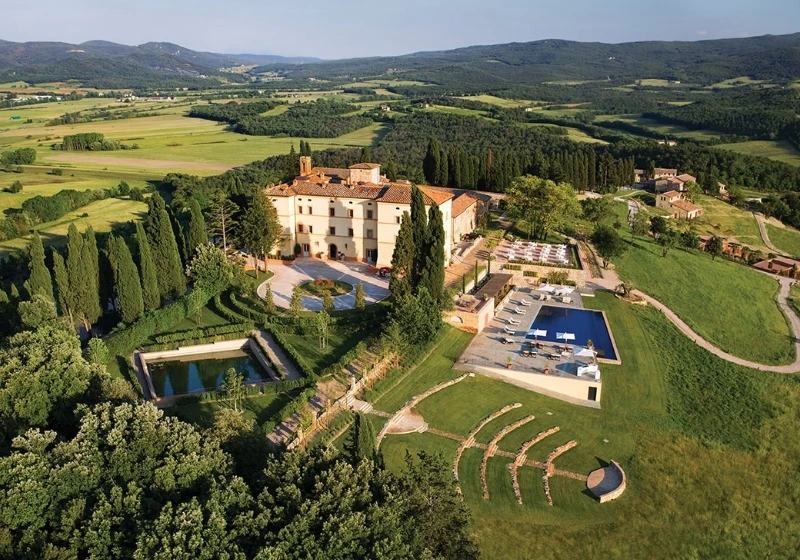 Panoramic view of Castello di Casole, wedding venue in Tuscany