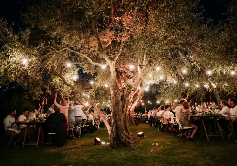 Dinner under the tree in the rustic atmosphere of Dmora Buon riposo 
