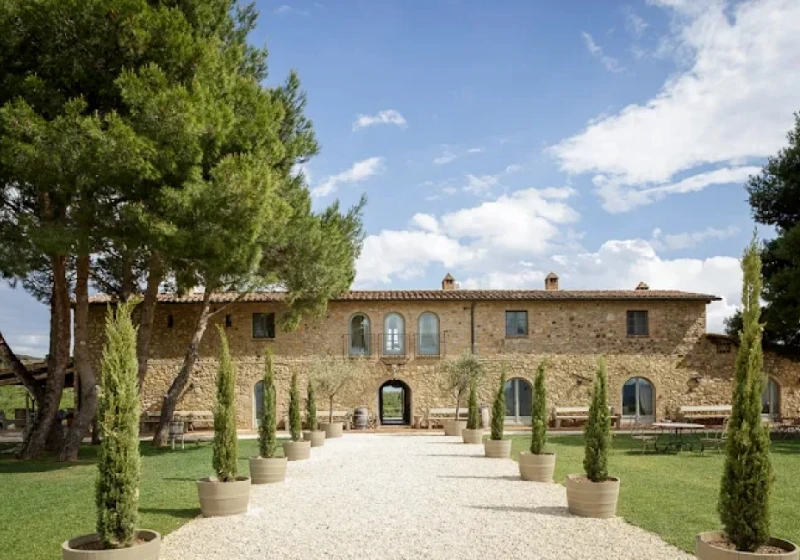 Entrance of Conti di san Bonifacio estate in Maremma, Tuscany, Italy