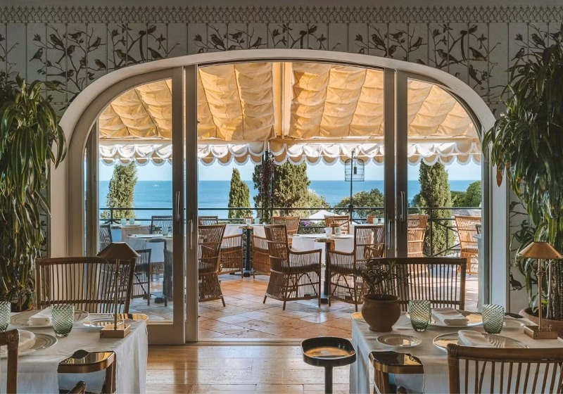 beautiful view of the sea from the luxury hotel il pellicano in Porto ercole, Tuscany 
