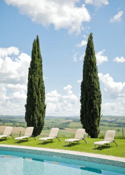 The pool of borgo finocchieto in Tuscany