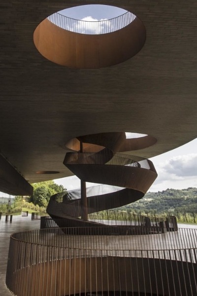 Stairs of the Antinori winery, in Tuscany