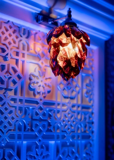 A lamp in the party area of Villa cora