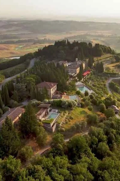 Vertical photo of the estate of Castiglion del Bosco