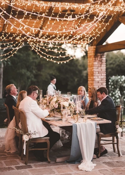 Photo of an intimate wedding dinner at Borgo Pignano