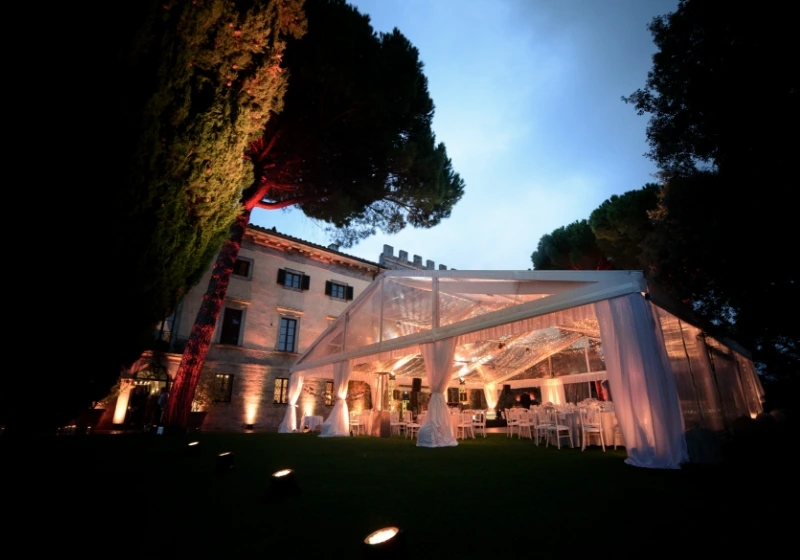 A dinner in a tent at Borgo pignano