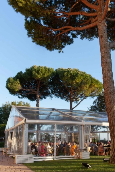 Vertical photo of a Back-up plan for a wedding, a tent