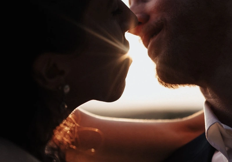 Picture of an intimate moment in a wedding video