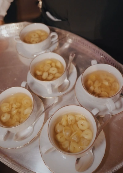 Close up of Tortellini, a typical winter dish 