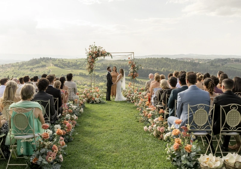 Wedding ceremony at le Filigare, wedding venue