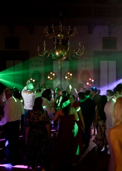 Party in the elegant ballroom of Villa di Maiano 