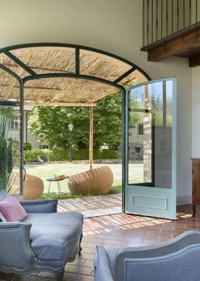 View of the little terrace of one of the bedroom of Borgo i Vicelli
