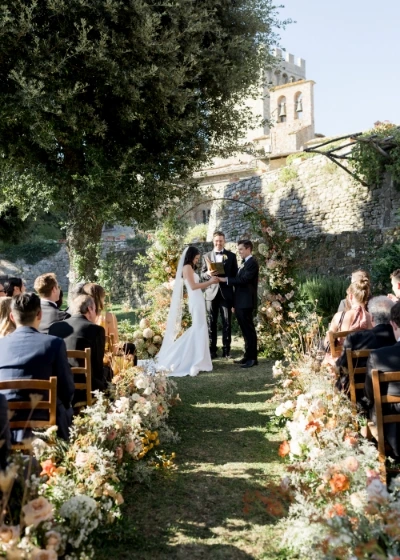 Wedding ceremony at castello di Gargonza